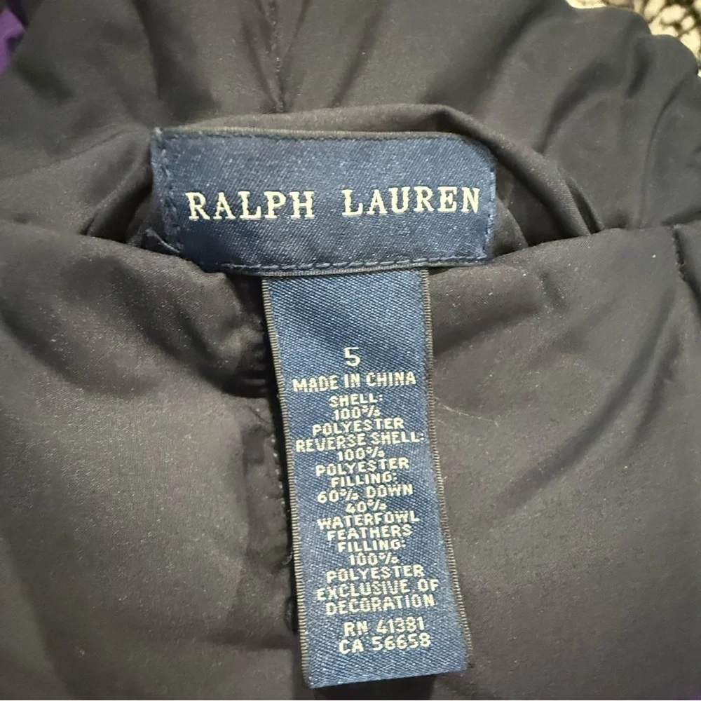 Ralph Lauren Purple and Green Puffer Jacket